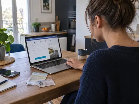 Une personne prépare ses documents pour souscrire une assurance temporaire