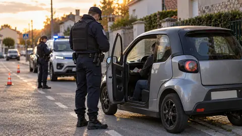 Contrôle de police d'une voiture sans permis