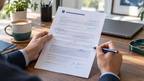 Contrat d'assurance annoté pour repérer les exclusions