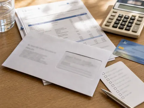 Facture hospitalière anonyme avec calculatrice et checklist de remboursement