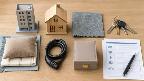 Objets représentant différents profils de logements à assurer