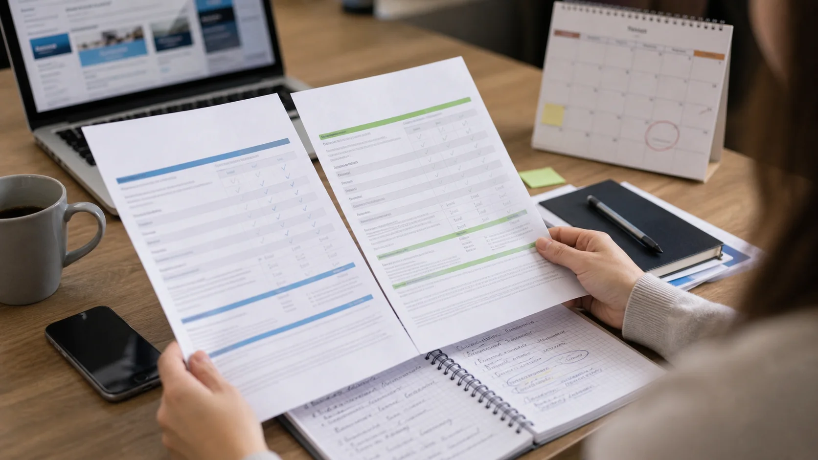 Comparaison de documents de mutuelle santé après un appel commercial