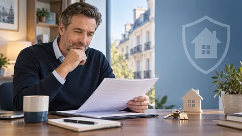 Propriétaire bailleur examinant son assurance