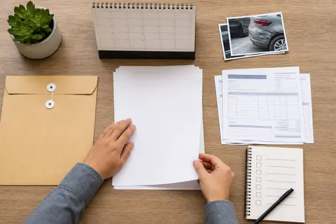 Dossier de preuves et lettre préparés pour une demande d’indemnisation