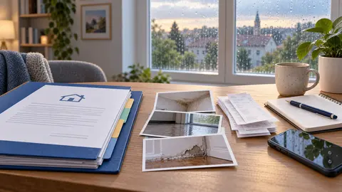 Dossier de déclaration avec photos et justificatifs après une inondation
