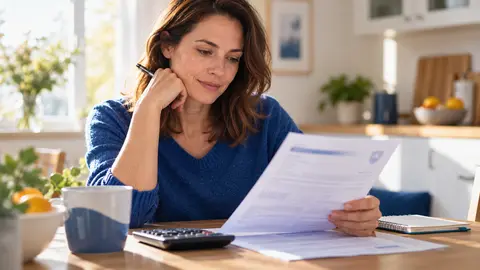 Personne calculant le montant d'une prime d'assurance auto sur un devis