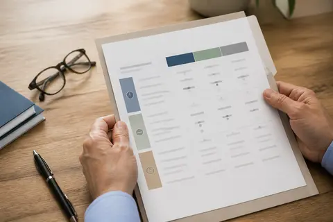 Documents de contrat examinés avec méthode