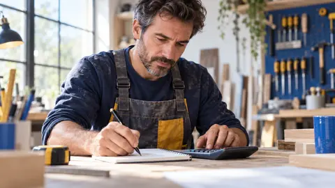 Artisan calculant le montant de son indemnité journalière de prévoyance