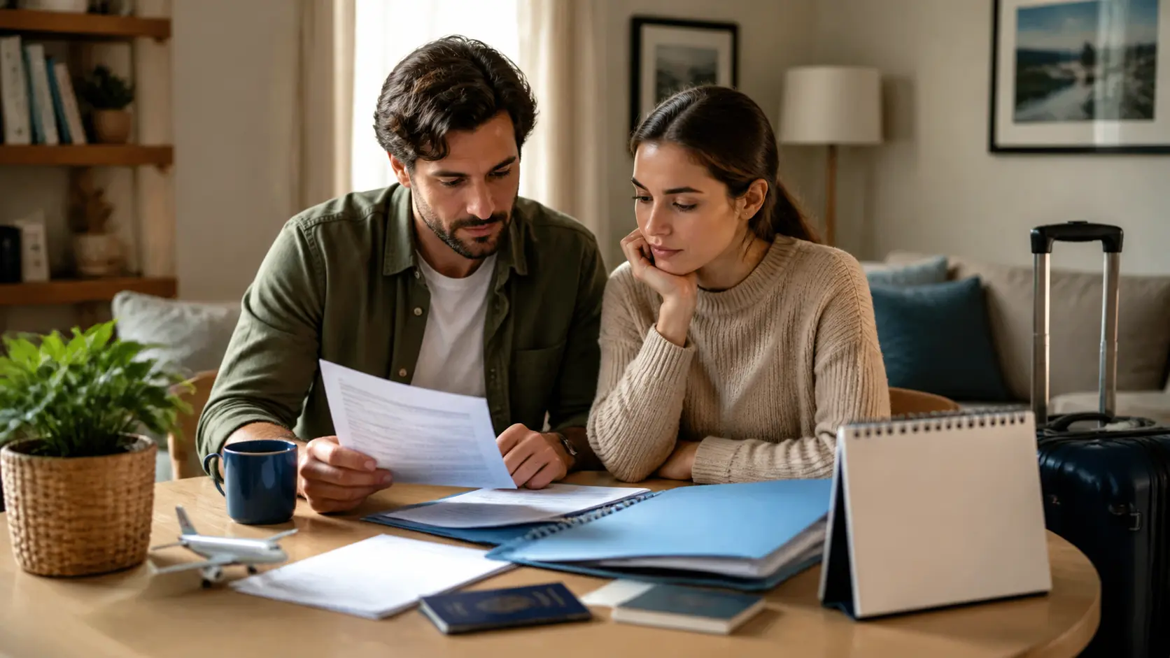 couple examinant une attestation et les limites d’un long séjour