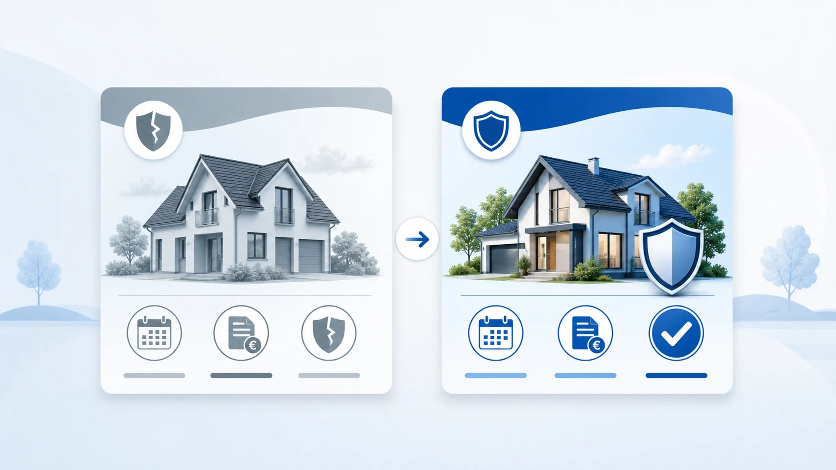 comparaison visuelle entre ancien et nouveau contrat d’assurance habitation