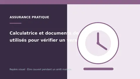 Calculatrice et documents de paie utilisés pour vérifier un versement