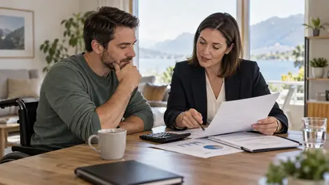 Personne consultant des documents de protection sociale