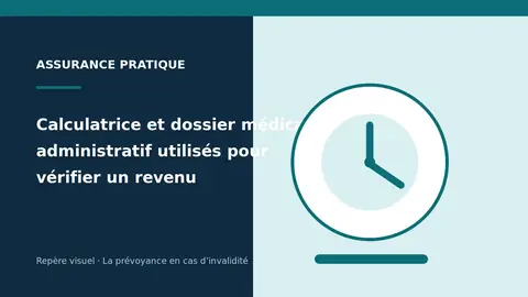 Calculatrice et dossier médical administratif utilisés pour vérifier un revenu