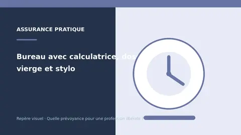 Bureau avec calculatrice, dossier vierge et stylo