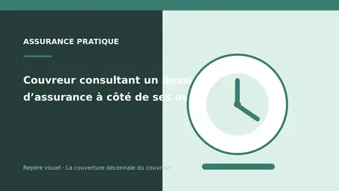 Couvreur consultant un dossier d’assurance à côté de ses outils