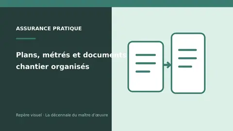 Plans, métrés et documents de chantier organisés