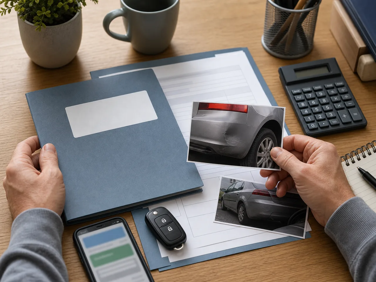 Dossier de sinistre auto avec photos et justificatifs avant declaration