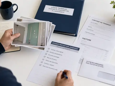 Dossier de litige logement avec factures photos et lettre recommandee