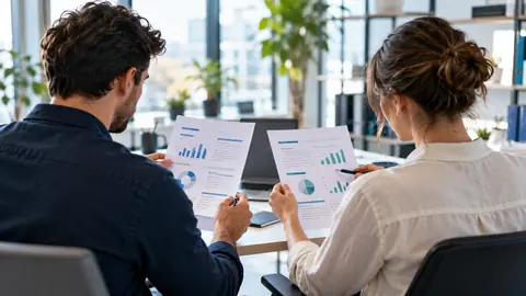 Deux épargnants comparent leurs relevés d'assurance vie